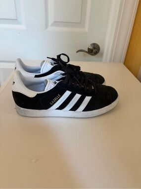 adidas Gazelle Black with White Stripes Sneakers